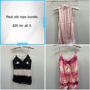 Silk Women's Tops Bundle - Pink, Black, Multicolor